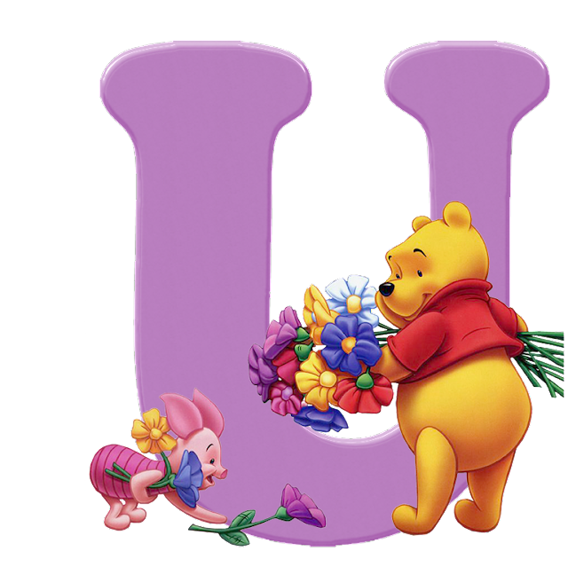 Round Beads Diamond Paintings Art Letter U Winnie The Pooh
