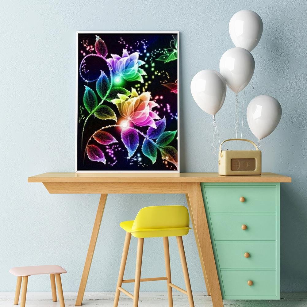 Diamond Painting - Full Round - Colorful Fantasy Flower