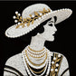 DIY Pearl Painting With Frame - Handmade Self-Adhesive Pearls - Lady (25*25cm) A