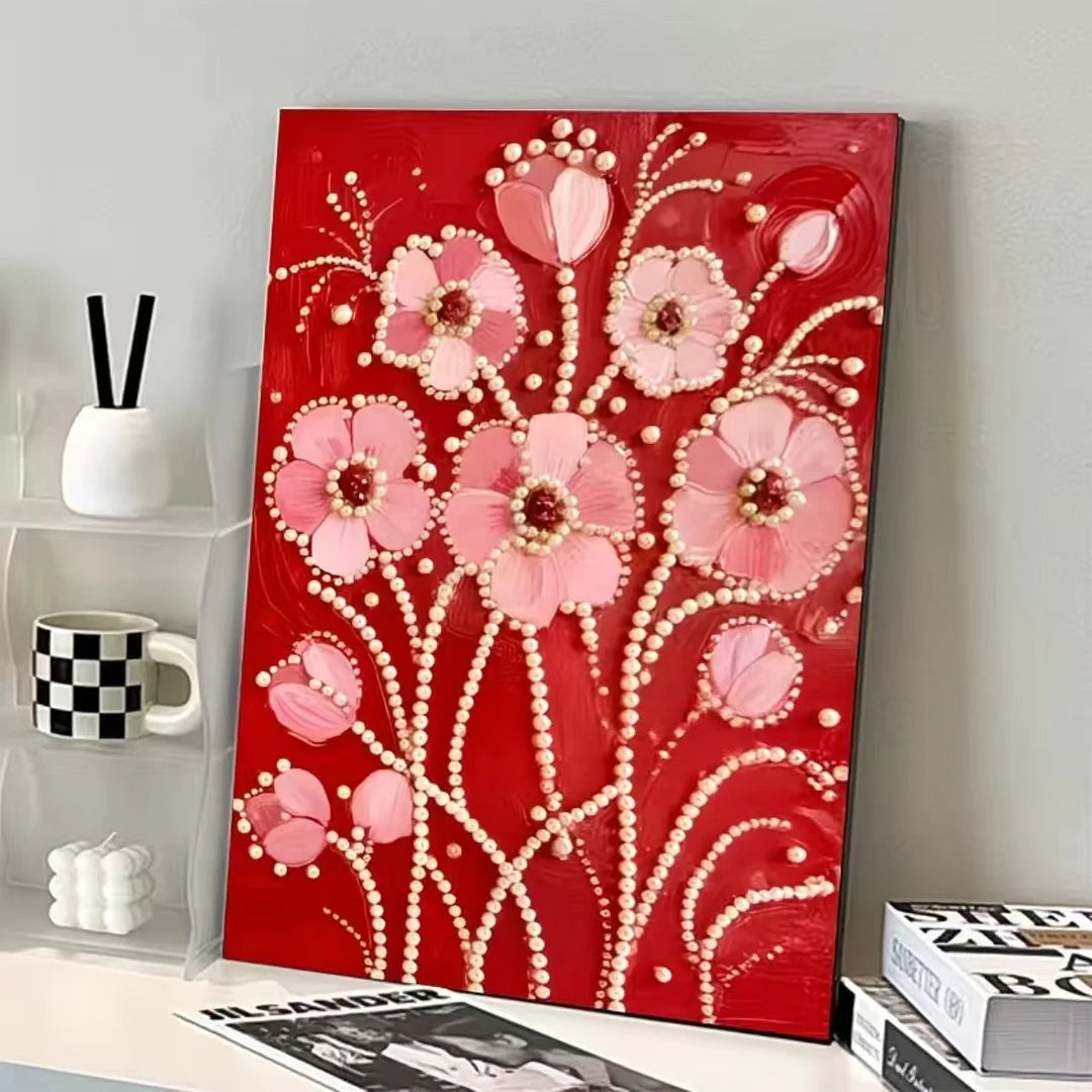 DIY Framed Pearl Painting - Handmade Self - Adhesive Pearls - Flower