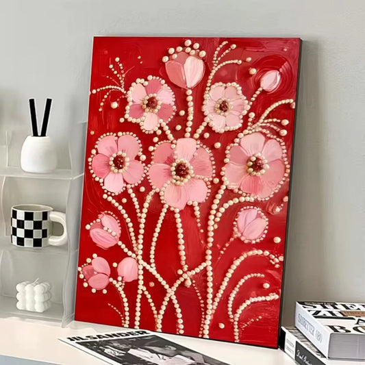 DIY Framed Pearl Painting - Handmade Self - Adhesive Pearls - Flower