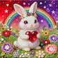 DIY Pearl Painting With Frame - Handmade Self-Adhesive Pearls - Rabbit (25*25cm)