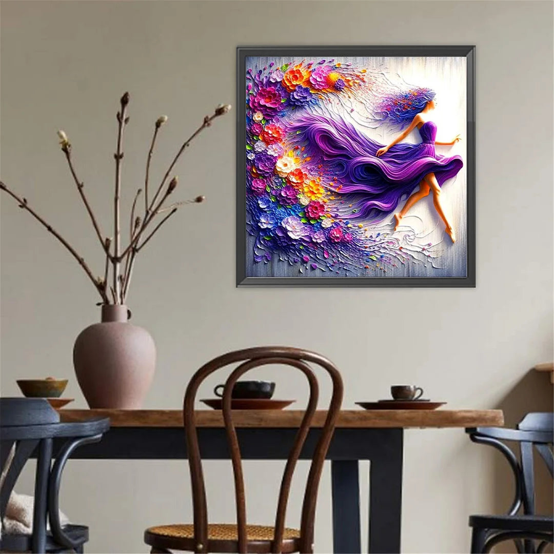 Diamond Painting - Full Round / Square - Girl In Purple