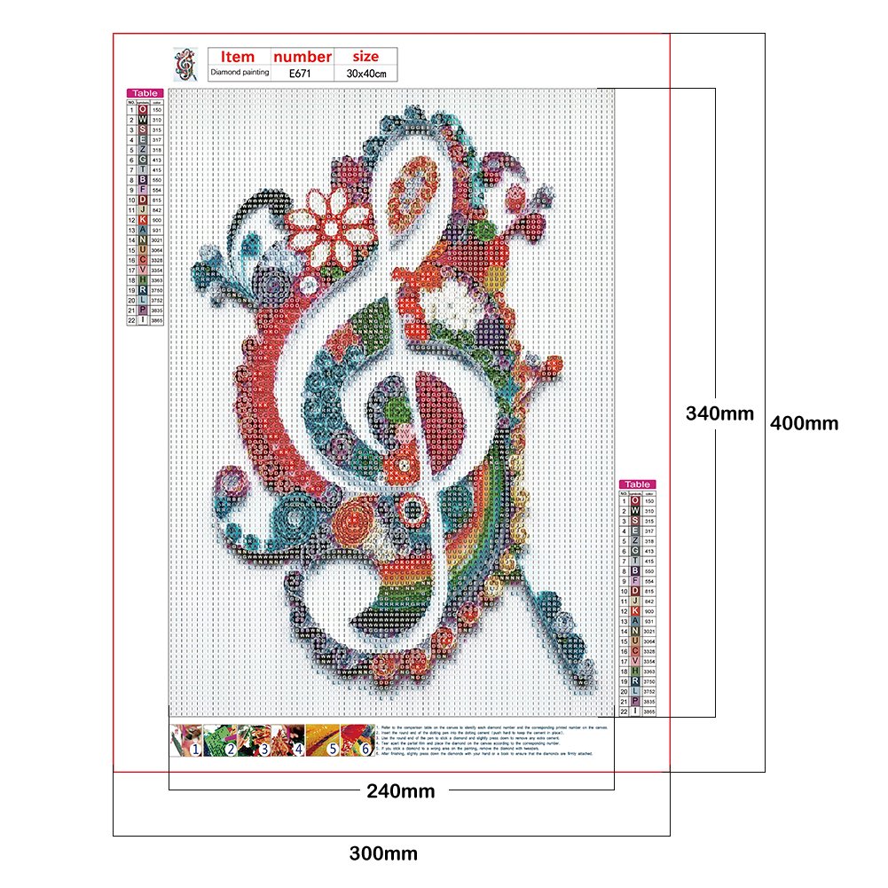 Diamond Painting - Full Round - Music Note