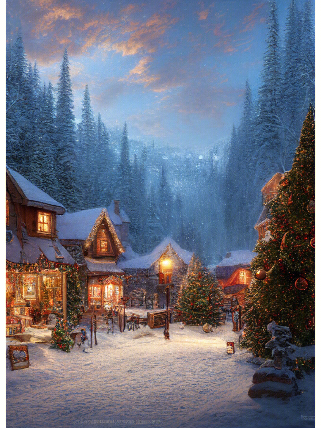 Winter Scenery | Full Round/Square Diamond Painting Kits 50x70cm 60x80cm C