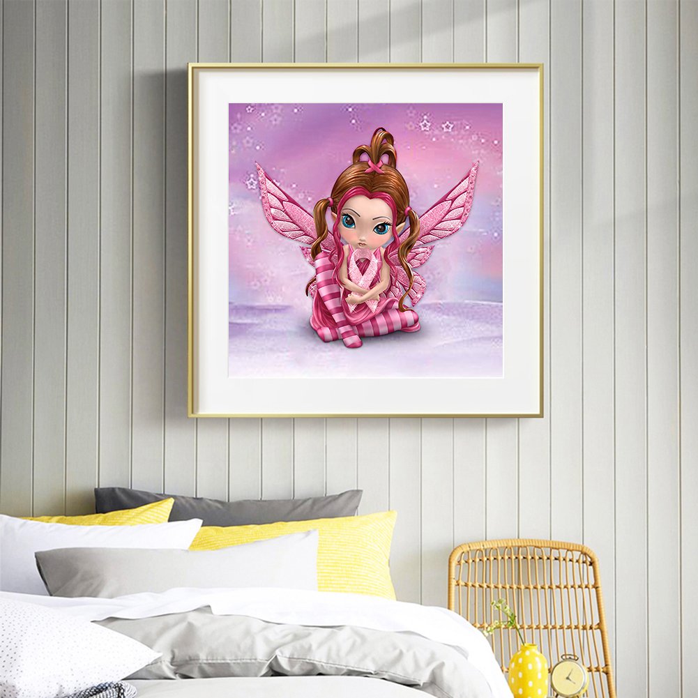 Diamond Painting - Full Round - Pink Angel Girl