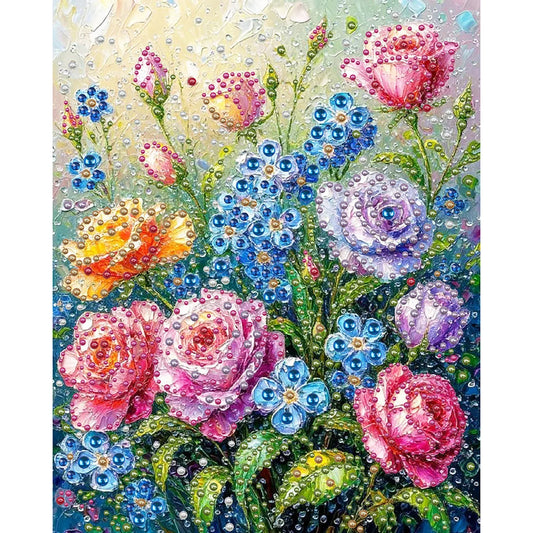 DIY Pearl Painting With Frame - Handmade Self-Adhesive Pearls - Garden (40*50cm)