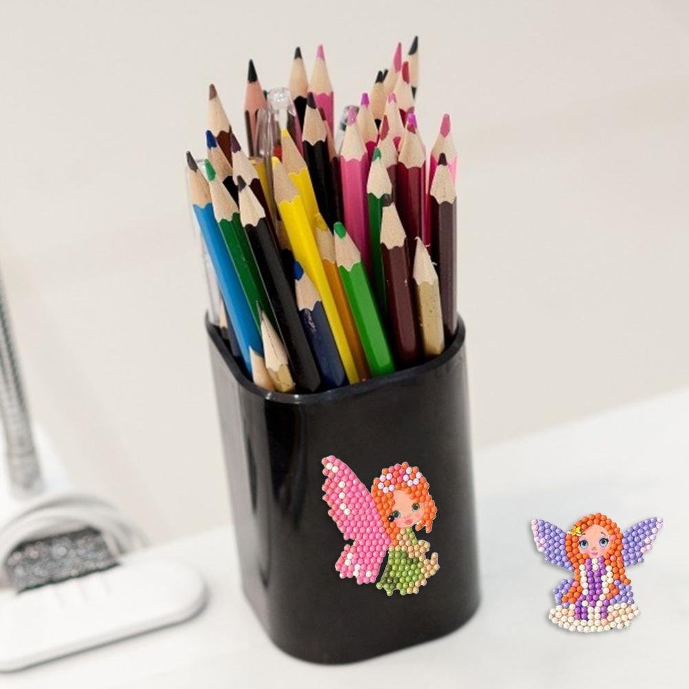 DIY Full Drill Round Cartoon Fairy Diamond Painting Puzzle Sticker