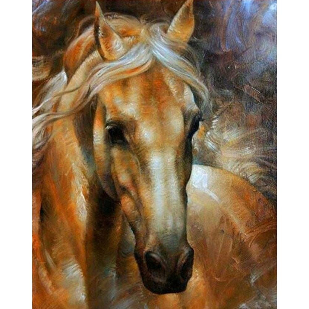5D Diy Diamond Painting Kit Full Round Beads Horse