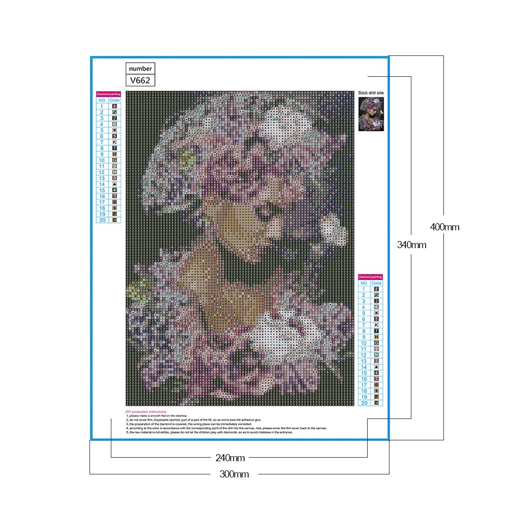 Diamond Painting - Full Round - Flower And Lady