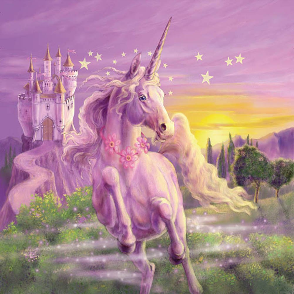 5D Diy Diamond Painting Kit Full Round Beads Unicorn