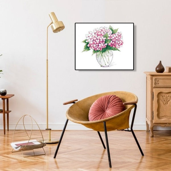 Painting By Numbers on Canvas Flower in Vase Hand painted Oil Picture