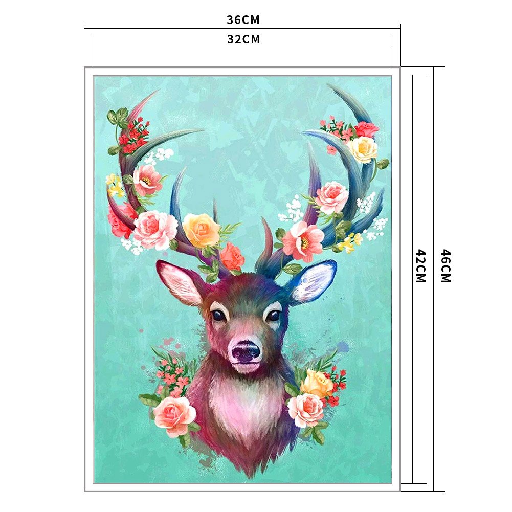 11ct Stamped Cross Stitch - Flower Elk(36*46cm)