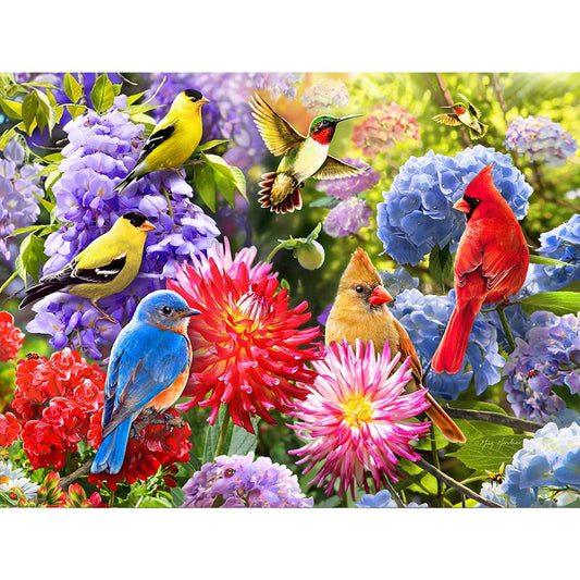 5D Diy Diamond Painting Kit Full Round Beads Flower Birds