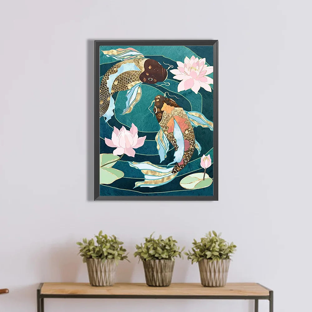 5D DIY Diamond Painting - Full Round / Square  - Fish Abstract Art