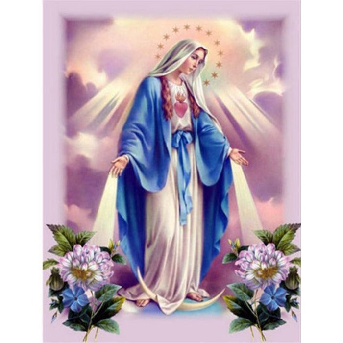 Virgin Mary Acrylic Picture On Canvas Oil Painting By Numbers Kit