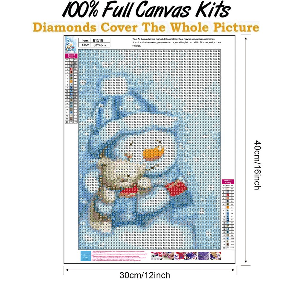 Diamond Painting - Full Round - Snowman D