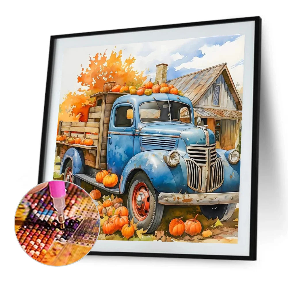 Diamond Painting - Full Round / Square - Autumn Pumpkin Truck