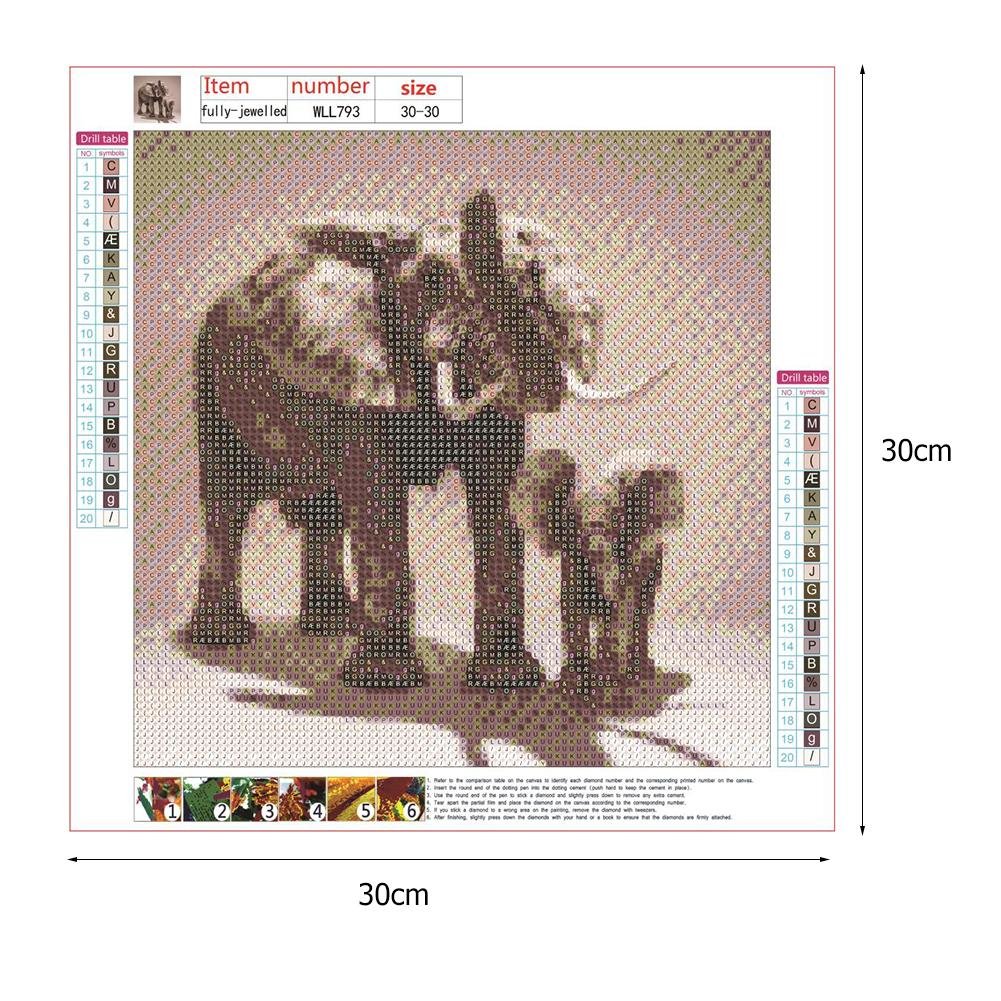Diamond Painting - Full Round - Elephants
