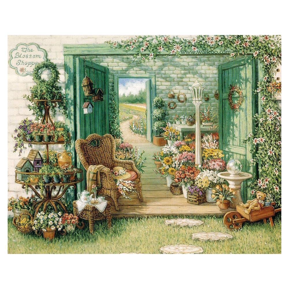 5D Diy Diamond Painting Kit Full Round Beads Yard Flowers