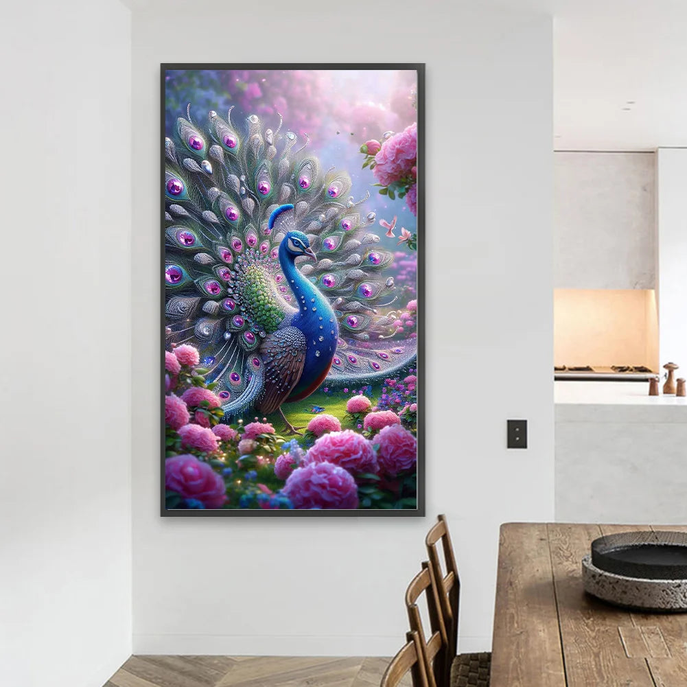 Big Size Diamond Painting - Full Round / Square - Peacock (40*70cm)