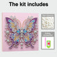 DIY Pearl Painting With Frame - Handmade Self-Adhesive Pearls - Purple Butterfly (25*25cm)