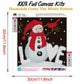 Snowman With Bird Full Round Diamond Art Canvas Size