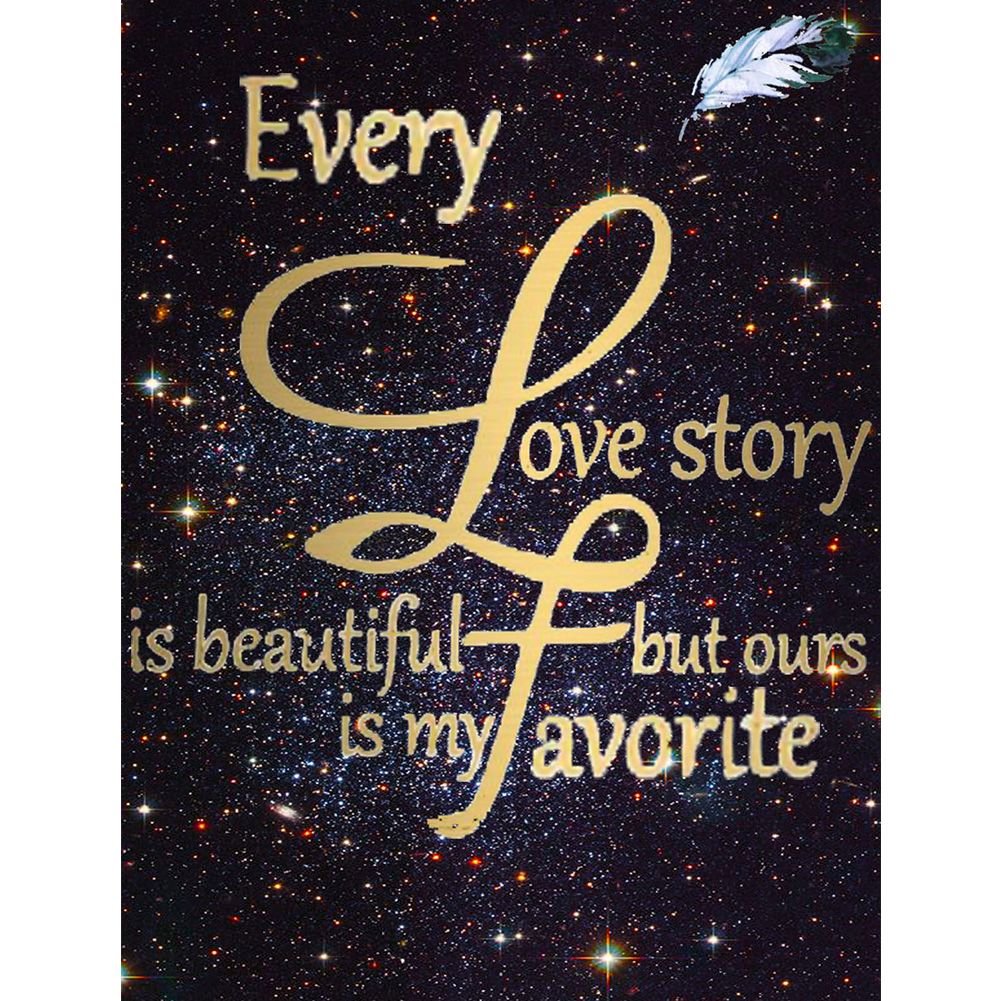5D Diy Diamond Painting Kit Full Round Beads Love Story