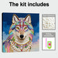 DIY Pearl Painting With Frame - Handmade Self-Adhesive Pearls - Wolf (25*25cm)