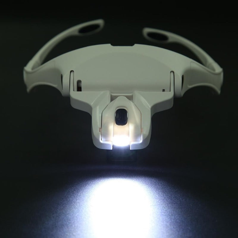 Adjustable Lens Wearing Type Glasses Magnifier Loupe Kit with LED Lights