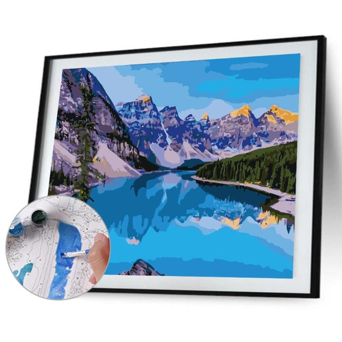 Mountains and Rivers Color Acrylic Drawing Picture