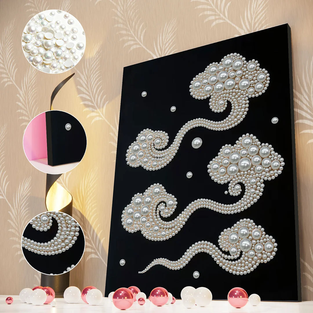 DIY Pearl Painting With Frame - Handmade Self-Adhesive Pearls - Jade Ruyi (30*40cm)