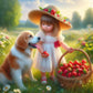 Diamond Painting - Full Round / Square - Dog and Girl V