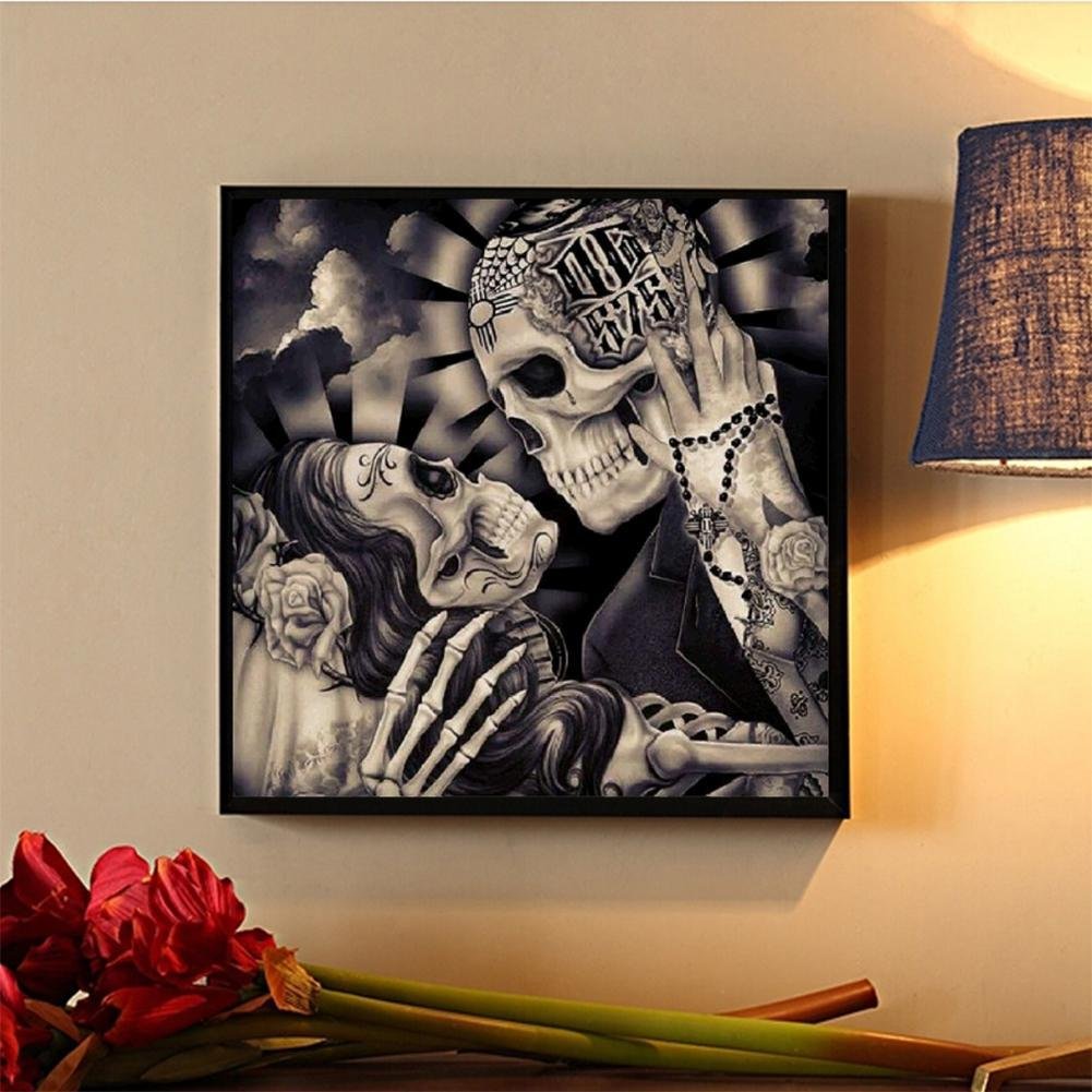 5D DIY Diamond Painting Kit - Full Round - Skull Couple