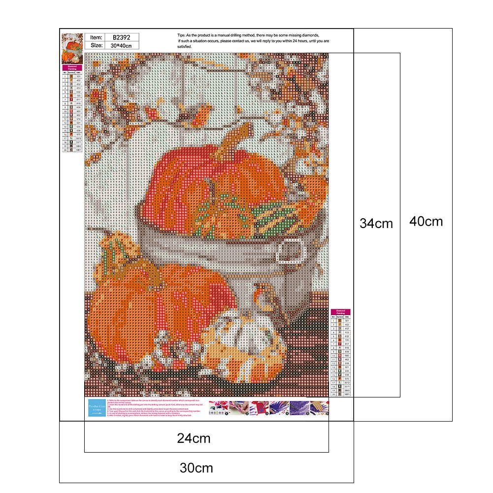 5D DIY Diamond Painting Kit - Full Round - Pumpkin C