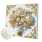 DIY Pearl Painting With Frame - Handmade Self-Adhesive Pearls - Flower (25*25cm) B