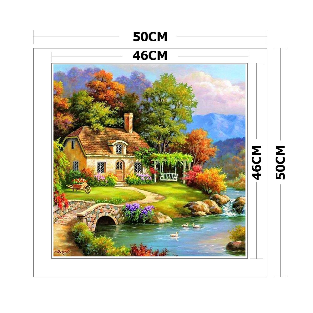 11CT Stamped Cross Stitch - Rural Scenery(50*50CM)