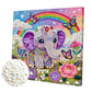 DIY Pearl Painting With Frame - Handmade Self-Adhesive Pearls - Elephant (25*25cm) A