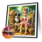 Diamond Painting - Full Round / Square - Dog and Girl A