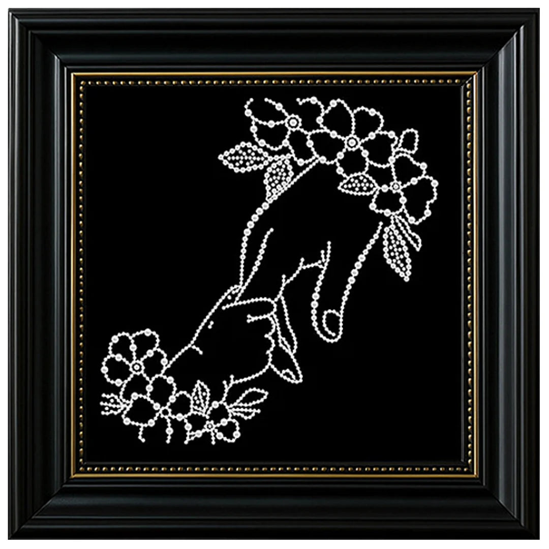 DIY Pearl Painting With Frame - Handmade Self-Adhesive Pearls - Holding Hands (27*27cm)