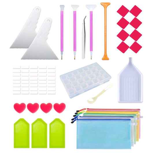 DIY Diamond Painting Tools 5D Mosaic Glue Drilling Pen Clay Tray Plate Kits