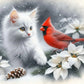 Diamond Painting - Full Round / Square - Cat And Cardinal