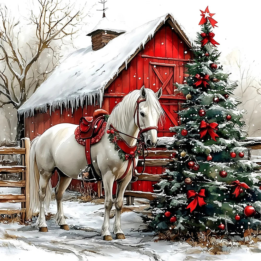 Diamond Painting - Full Round / Square - Xmas Horse