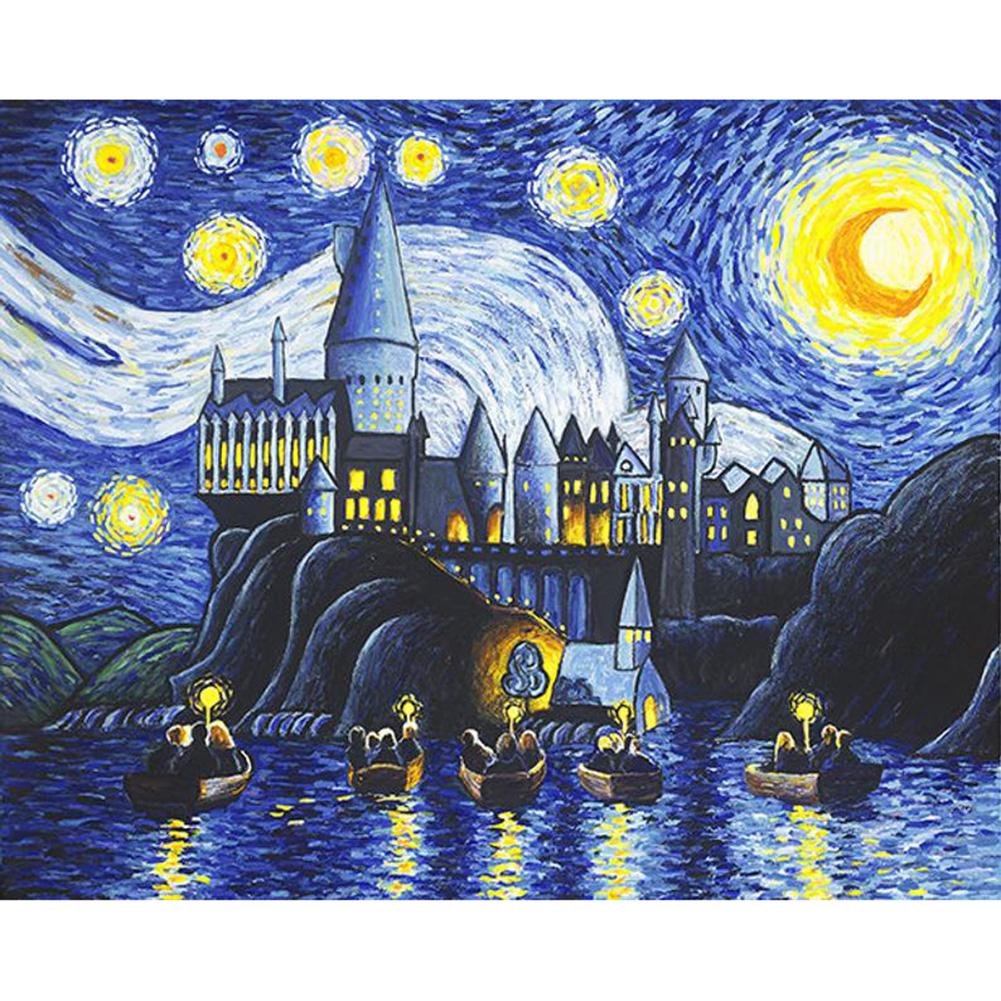 5D Diy Diamond Painting Kit Full Round Beads Starry Night