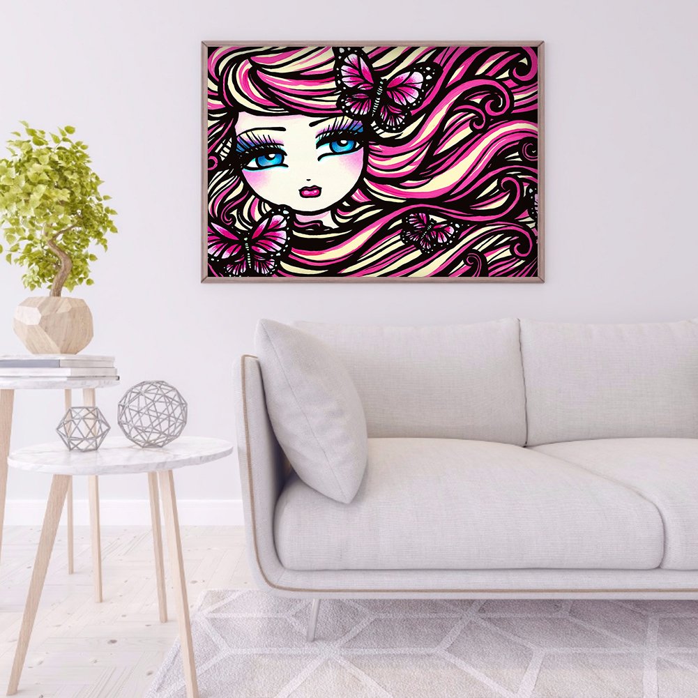 Diamond Painting - Full Round -Girl with Big Eyes