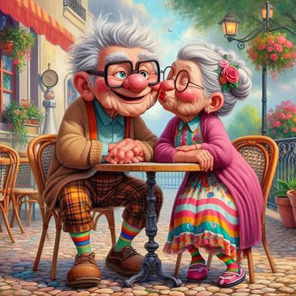 Diamond Painting - Full Round / Square - Old Couple