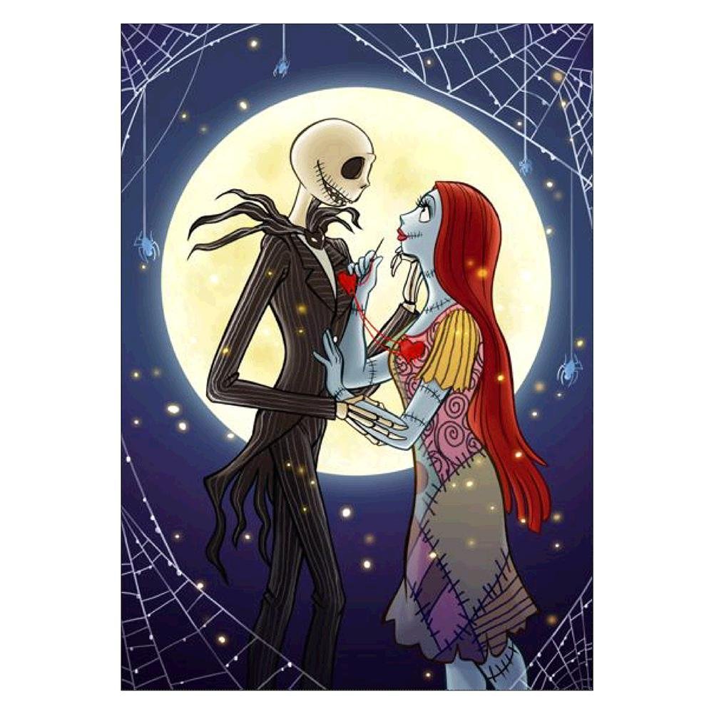 5D Diy Diamond Painting Kit Full Round Beads Jack and Sally