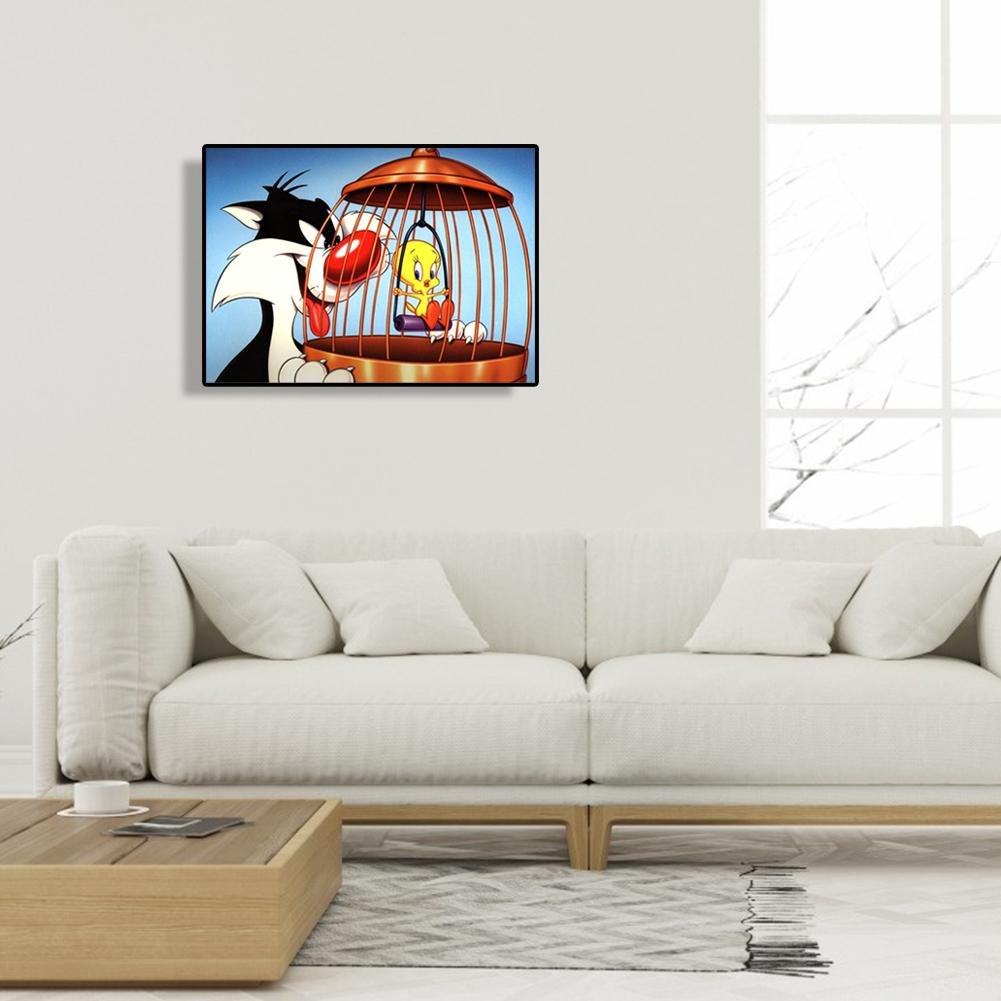 Diamond Painting - Full Round - Cat & Bird