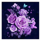 Diamond Painting Partial Round Purple Rose