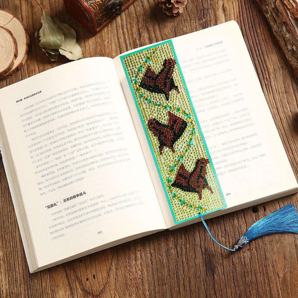 DIY Diamond Painting Bookmark with Tassel Horse